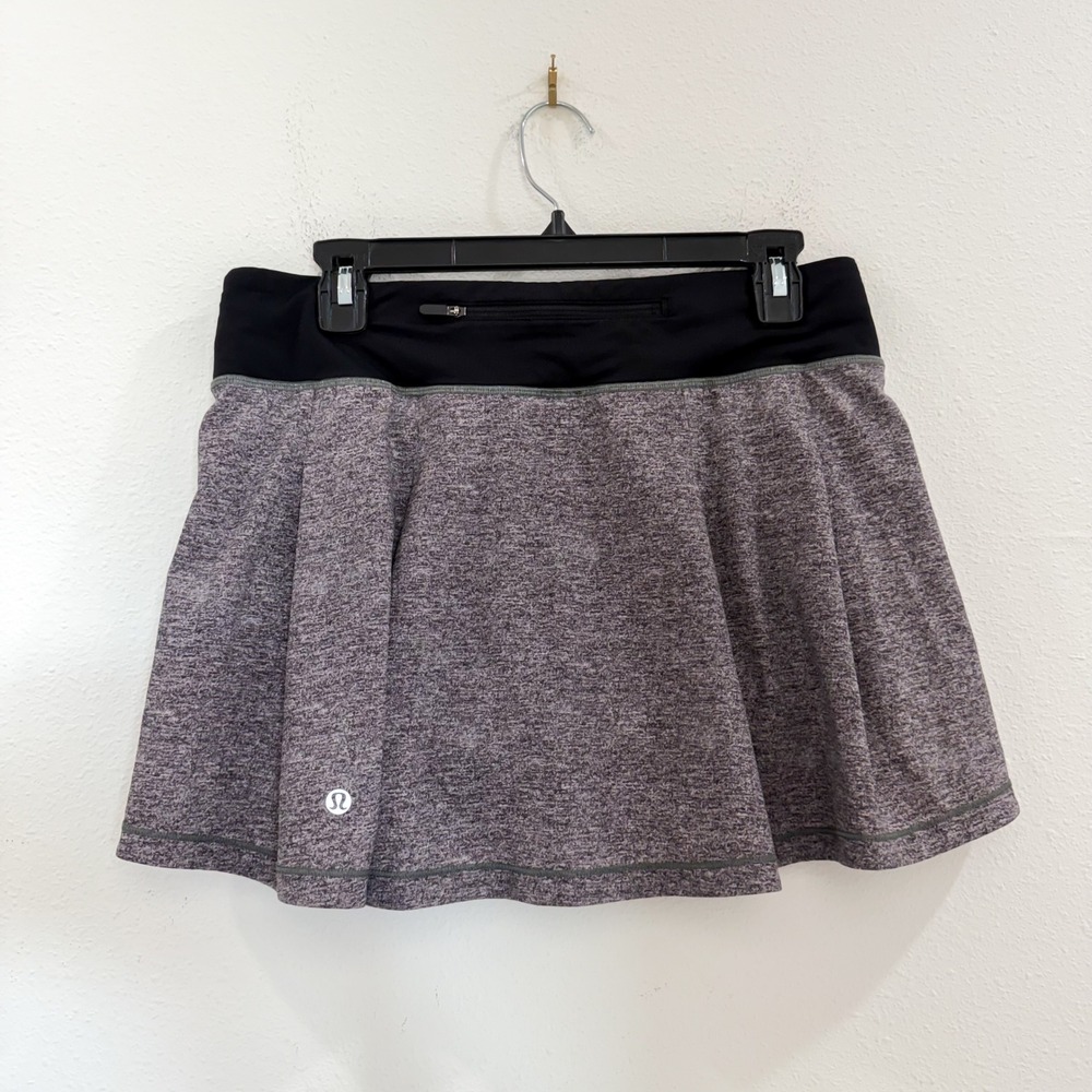 Lululemon Pace Rival Skort Tennis Skirt Black Brown Gray Boho Preppy 8 - Picture 4 of 6